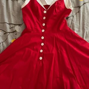 Hearts and Roses red and white dress